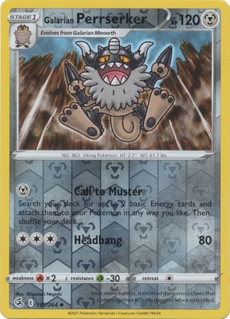Sword & Shield: Fusion Strike: 181/264 - Galarian Perrserker - Uncommon Reverse Holo