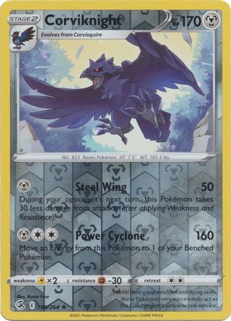 Sword & Shield: Fusion Strike: 190/264 - Corviknight - Rare Reverse Holo