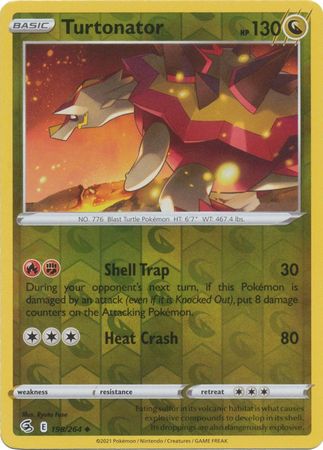 Sword & Shield: Fusion Strike: 198/264 - Turtonator - Uncommon Reverse Holo