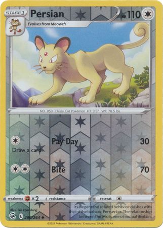 Sword & Shield: Fusion Strike: 200/264 - Persian - Uncommon Reverse Holo