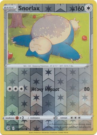Sword & Shield: Fusion Strike: 206/264 - Snorlax - common Reverse Holo