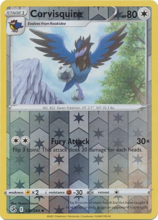 Sword & Shield: Fusion Strike: 220/264 - Corvisquire - Uncommon Reverse Holo