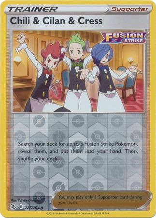 Sword & Shield: Fusion Strike: 227/264 -Chili & Cilan & Cress - Uncommon Reverse Holo