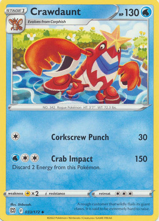 Sword & Shield: Brilliant Stars : 033/172 - Crawdaunt - Uncommon