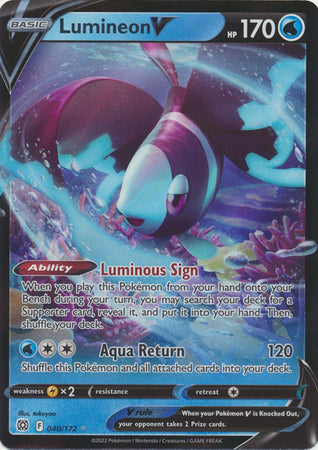 Sword & Shield: Brilliant Stars : 040/172 - Lumineon V - Ultra Rare