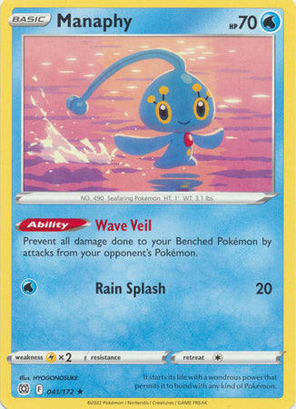 Sword & Shield: Brilliant Stars : 041/172 - Manaphy - Rare