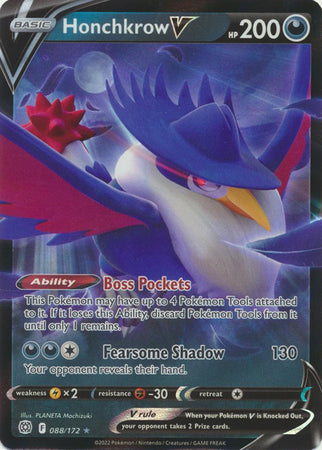 Sword & Shield: Brilliant Stars : 088/172 - Honchkrow V - Ultra Rare
