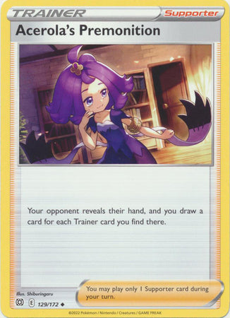 Sword & Shield: Brilliant Stars : 129/172 - Acerola's Premonition - Uncommon