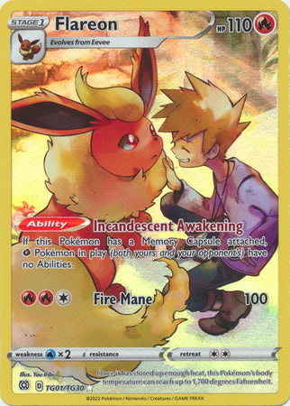 Sword & Shield: Brilliant Stars : TG01/TG30 - Flareon - Holo Rare