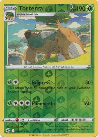 Sword & Shield: Brilliant Stars:  008/172 -Torterra - Holo Rare Reverse Holo