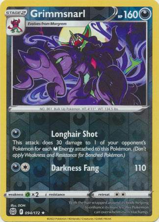 Sword & Shield: Brilliant Stars : 094/172 - Grimmsnarl - Rare Reverse Holo