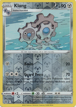 Sword & Shield: Brilliant Stars : 103/172 - Klang - Uncommon Reverse Holo
