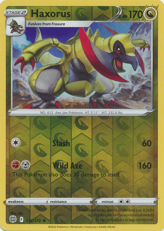 Sword & Shield: Brilliant Stars : 112/172 - Haxorus - Rare Reverse Holo