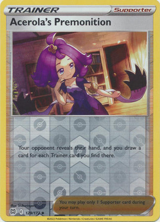 Sword & Shield: Brilliant Stars : 129/172 - Acerola's Premonition - Uncommon Reverse Holo