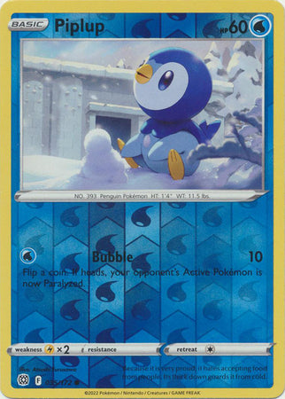 Sword & Shield: Brilliant Stars : 035/172 - Piplup - Common Reverse Holo