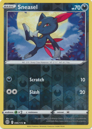 Sword & Shield: Brilliant Stars :   086/172 - Sneasel -Common Reverse Holo