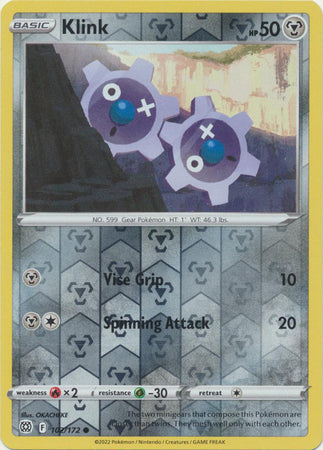 Sword & Shield: Brilliant Stars : 102/172 - Klink - Common Reverse Holo