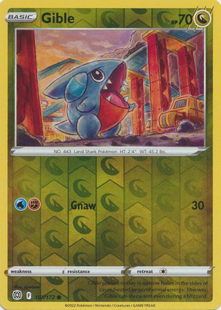 Sword & Shield: Brilliant Stars : 107/172 - Gible - Common Reverse Holo