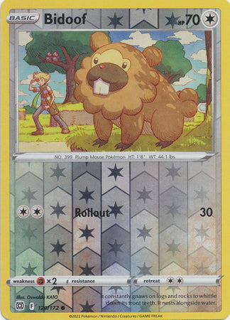 Sword & Shield: Brilliant Stars : 120/172 - Bidoof - Common Reverse Holo