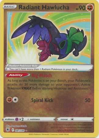 Sword & Shield: Astral Radiance: 081/189 - Radiant Hawlucha - Radiant Rare