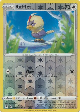 Sword & Shield: Astral Radiance: 131/189 - Rufflet - Common Reverse Holo