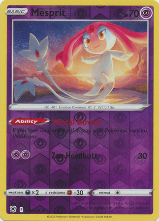 Sword & Shield: Astral Radiance: 066/189 - Mesprit - Holo Rare Reverse Holo