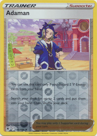Sword & Shield: Astral Radiance: 135/189 -Adaman -  Holo Rare Reverse Holo