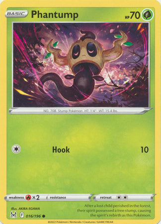 Sword & Shield: Lost Origin : 016/196 - Phantump - Common