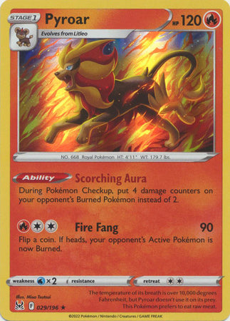 Sword & Shield: Lost Origin : 029/196 - Pyroar - Holo Rare