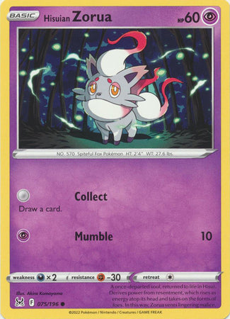 Sword & Shield: Lost Origin : 075/196 - Hisuian Zorua - Common