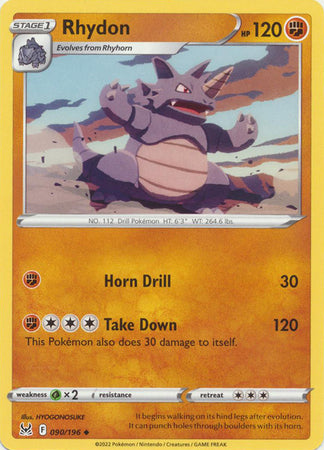 Sword & Shield: Lost Origin : 090/196 - Rhydon - Uncommon