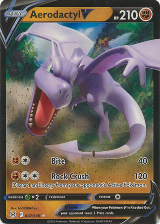 Sword & Shield: Lost Origin : 092/196 - Aerodactyl V - Ultra Rare