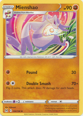 Sword & Shield: Lost Origin : 104/196 - Mienshao - Uncommon