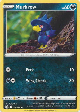 Sword & Shield: Lost Origin : 114/196 - Murkrow - Common