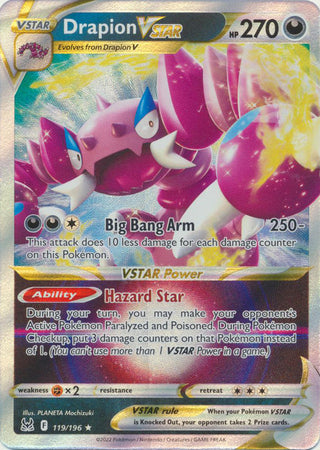 Sword & Shield: Lost Origin : 119/196 - Drapion VSTAR - Ultra Rare