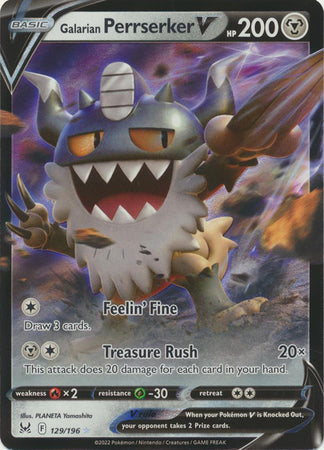 Sword & Shield: Lost Origin : 129/196 - Galarian Perrserker V - Ultra Rare