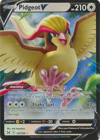 Sword & Shield: Lost Origin : 137/196 - Pidgeot V - Ultra Rare