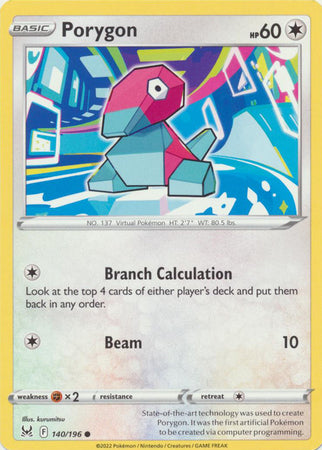 Sword & Shield: Lost Origin : 140/196 - Porygon - Common