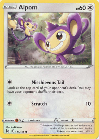 Sword & Shield: Lost Origin : 144/196 - Aipom - Common