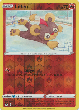 Sword & Shield: Lost Origin : 028/196 - Litleo - Common Reverse Holo