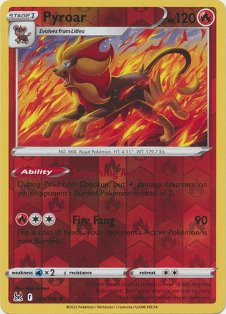 Sword & Shield: Lost Origin : 029/196 - Pyroar - Holo Rare Reverse Holo