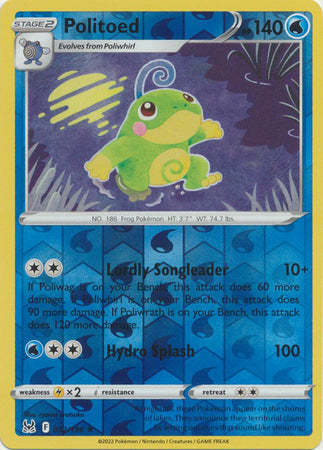 Sword & Shield: Lost Origin : 032/196 - Politoed - Rare Reverse Holo