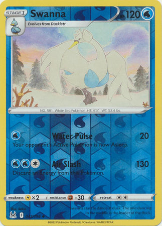 Sword & Shield: Lost Origin : 047/196 - Swanna - Uncommon Reverse Holo