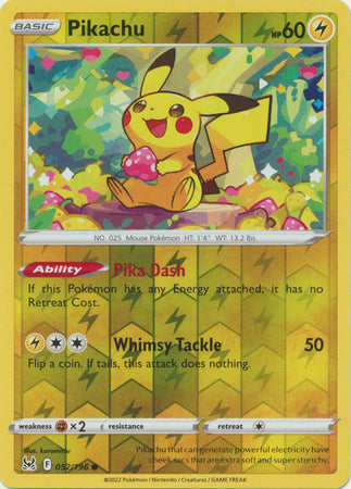 Sword & Shield: Lost Origin : 052/196 - Pikachu - Common Reverse Holo