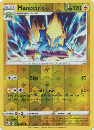 Sword & Shield: Lost Origin : 055/196 - Manectric - Rare Reverse Holo
