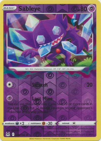 Sword & Shield: Lost Origin : 070/196 - Sableye - Holo Rare Reverse Holo