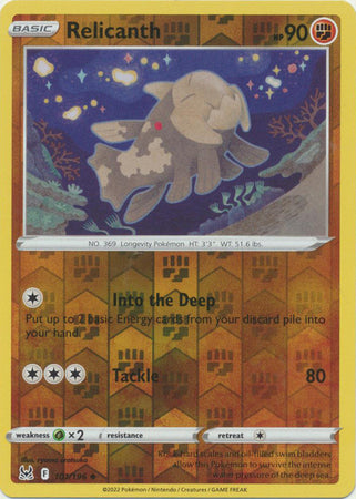Sword & Shield: Lost Origin : 101/196 - Relicanth - Uncommon Reverse Holo