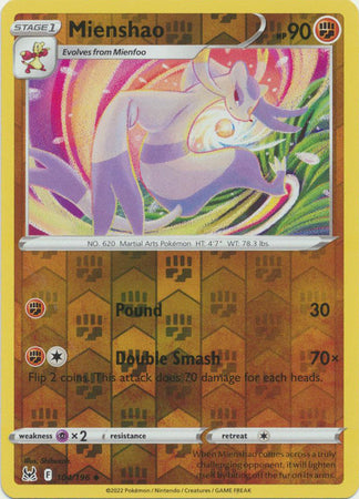 Sword & Shield: Lost Origin : 104/196 - Mienshao - Uncommon Reverse Holo