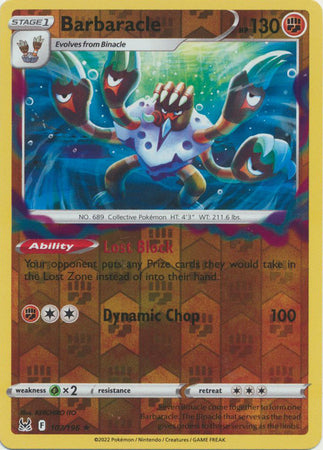 Sword & Shield: Lost Origin : 107/196 - Barbaracle - Holo Rare Reverse Holo