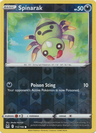 Sword & Shield: Lost Origin : 112/196 - Spinarak - Common Reverse Holo